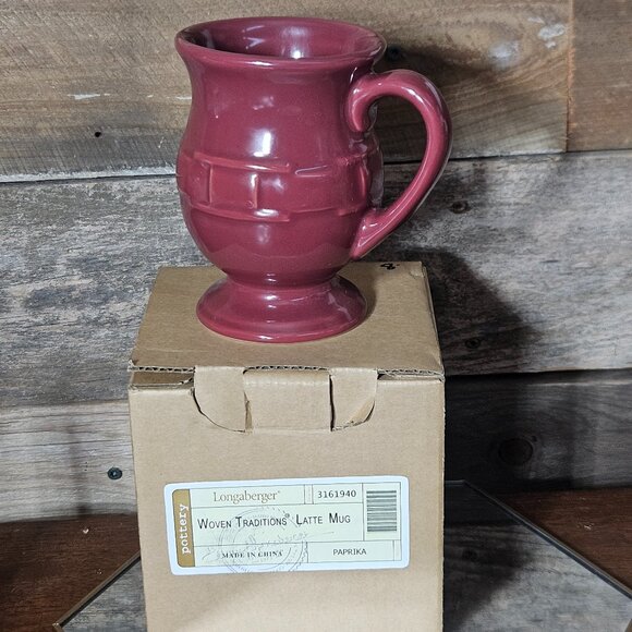 Longaberger Woven Traditions Latte Mug - Paprika - Picture 1 of 6